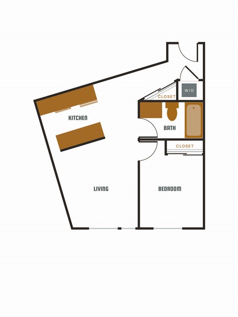a floor plan of a house with a bedroom and a living room